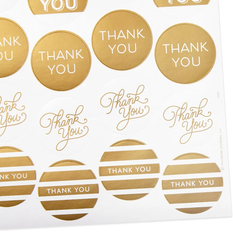 Gold Foil Thank-You Sticker Seals, 10 sheets for only USD 9.99 | Hallmark