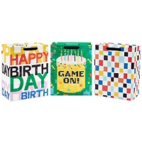 13" Bold Celebration 3-Pack Assorted Large Birthday Gift Bag Bundle for only USD 8.99 | Hallmark