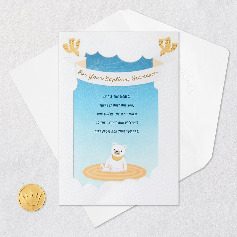 You Are Unique and Precious Religious Baptism Card for Grandson for only USD 4.59 | Hallmark