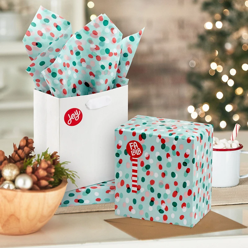 Colorful Dots on Mint Tissue Paper With Gift Tag Stickers, 10 sheets for only USD 4.99 | Hallmark