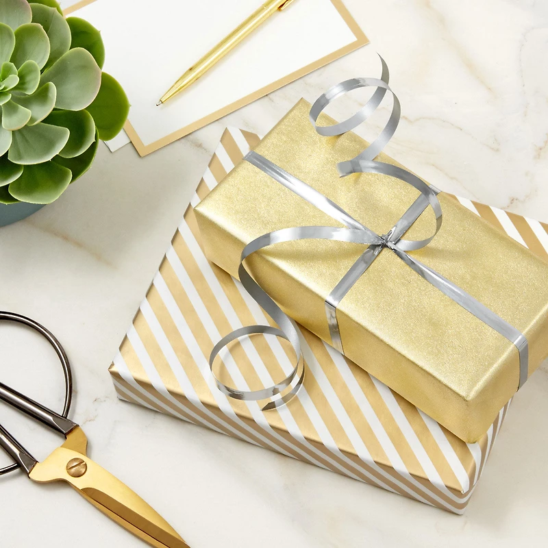 0.2" Gold/Silver/Black Metallic 3-Pack Curling Ribbon, 90' total for only USD 2.99 | Hallmark