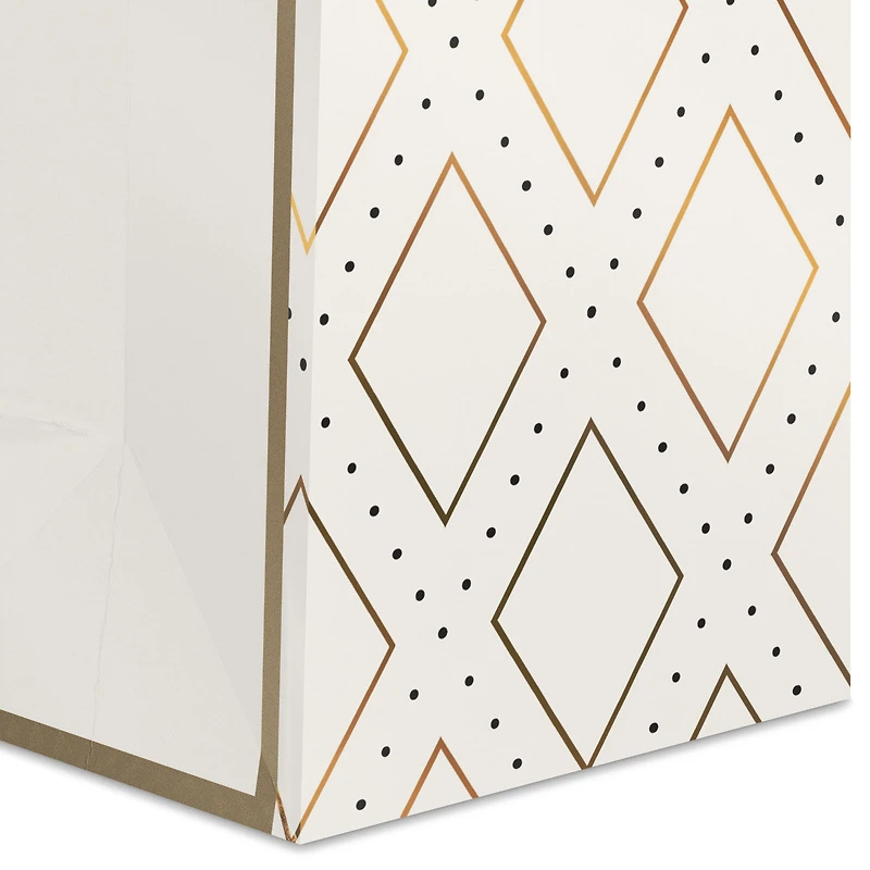 13" Gold Diamonds on Cream Wine Gift Bag for only USD 4.99 | Hallmark