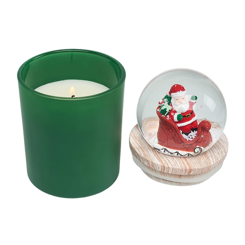 Green Mistletoe Scented Santa Sleigh Snow Globe Candle for only USD 19.99 | Hallmark
