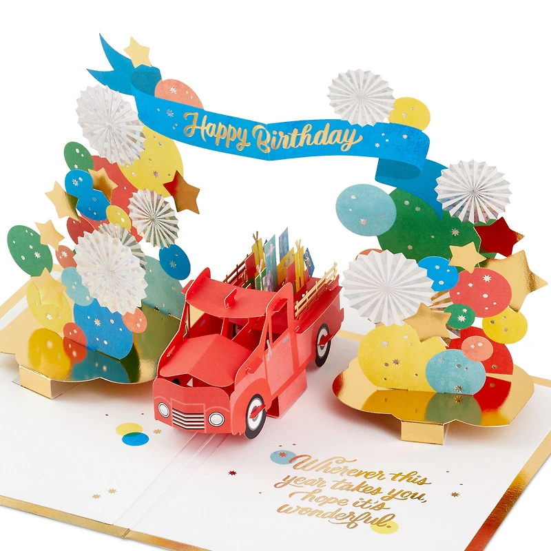 Celebrating You Red Truck and Banner 3D Pop-Up Birthday Card for only USD 12.99 | Hallmark