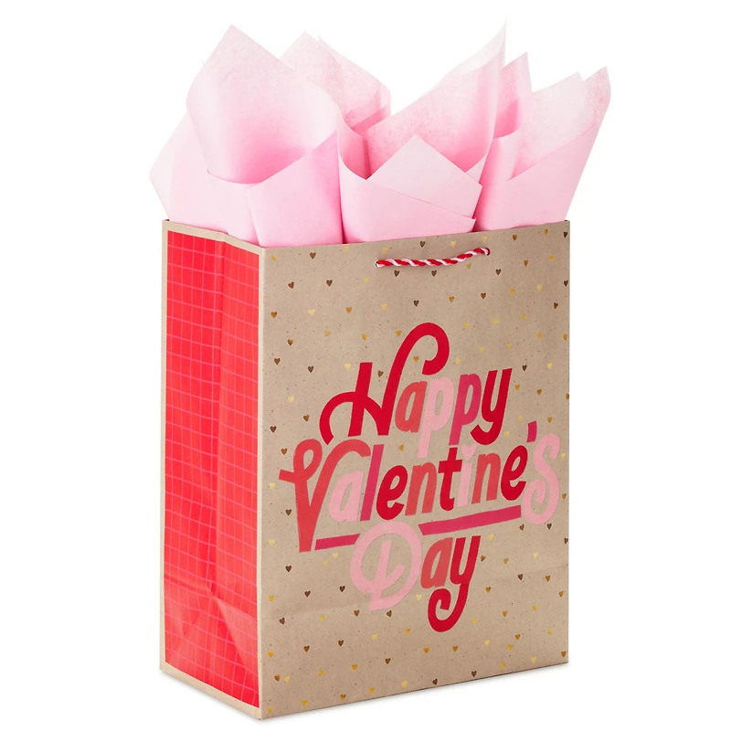 13" Happy Valentine's Day on Kraft Large Gift Bag With Tissue Paper for only USD 6.99 | Hallmark