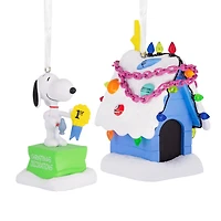 Peanuts® Snoopy and Holiday Doghouse Hallmark Ornaments, Set of 2 for only USD 28.99 | Hallmark