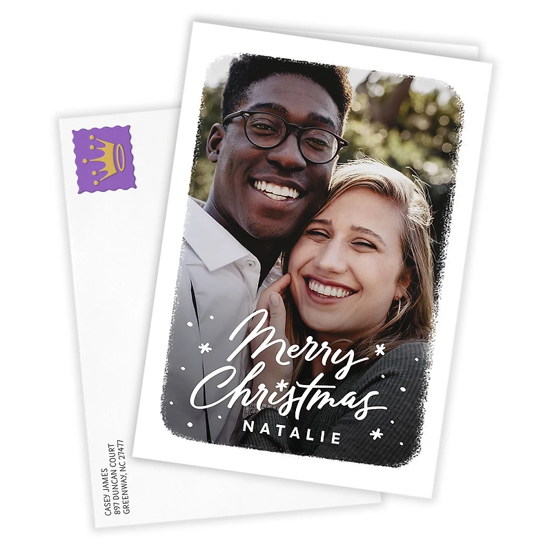 White Frame and Snow Custom Christmas Card for only USD 4.99 | Hallmark