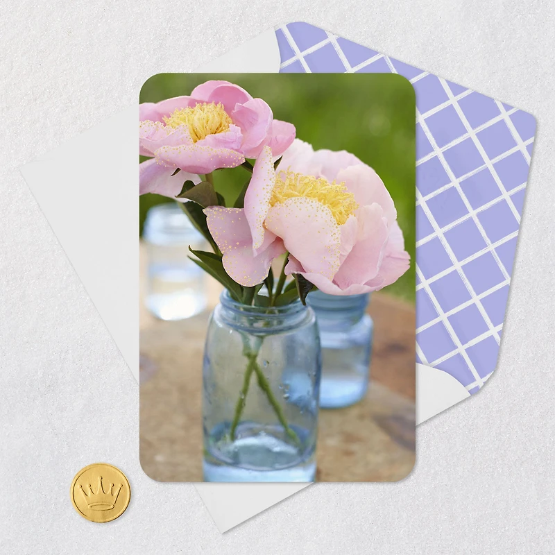 Pink Peonies in Blue Jar Blank Card for only USD 2.99 | Hallmark
