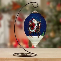 Ne'Qwa Art Jingle All the Way Santa and Reindeer Glass Christmas Ornament for only USD 55.00 | Hallmark