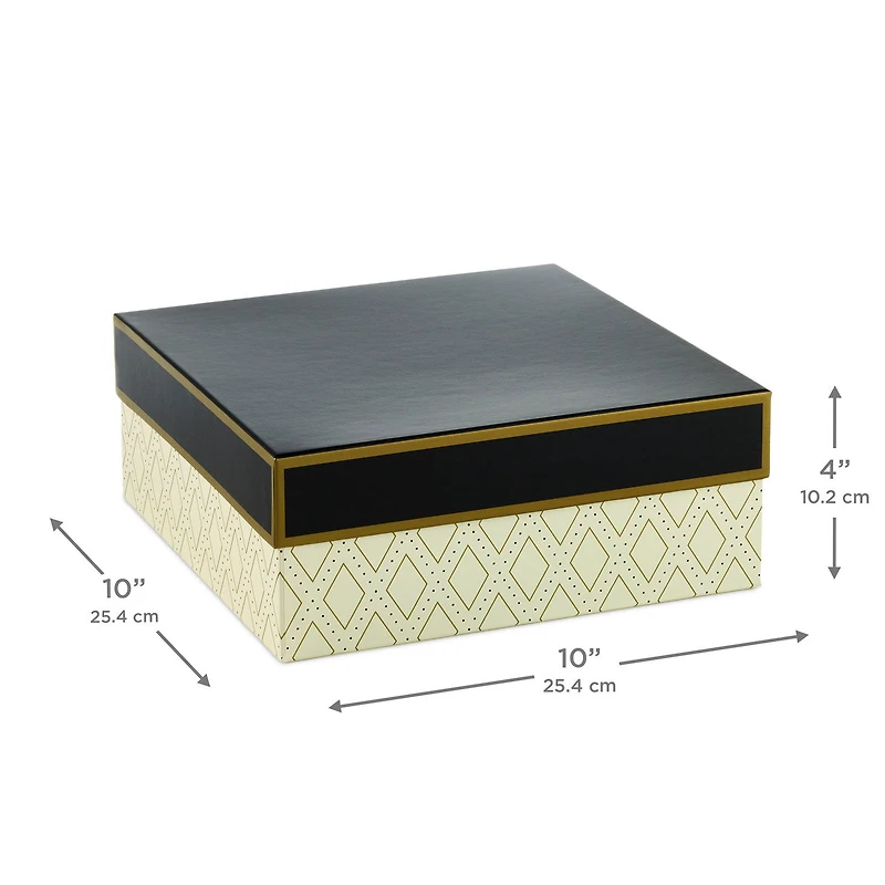 10" Square Gold Diamonds on Cream Gift Box for only USD 10.99 | Hallmark