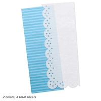 Blue Stripes and White Lace-Edged 2-Pack Tissue Paper, 4 sheets total for only USD 4.49 | Hallmark