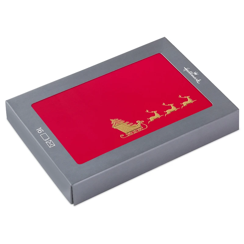 Elegant Sleigh on Red Boxed Christmas Cards, Pack of 16 for only USD 15.49 | Hallmark