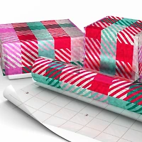Vibrant Holographic Plaid Holiday Wrapping Paper Roll, 22.5 sq. ft. for only USD 4.99 | Hallmark