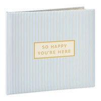 So Happy You're Here Blue and White Striped Guest Book for only USD 26.99 | Hallmark