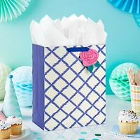 13" Blue Trellis on White Large Gift Bag for only USD 4.99 | Hallmark