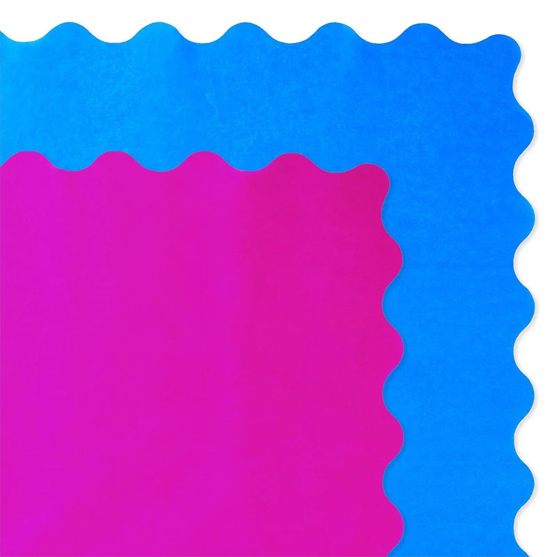 Fuchsia and Bright Blue Wavy-Edged 2-Pack Tissue Paper, 4 sheets total for only USD 2.79 | Hallmark