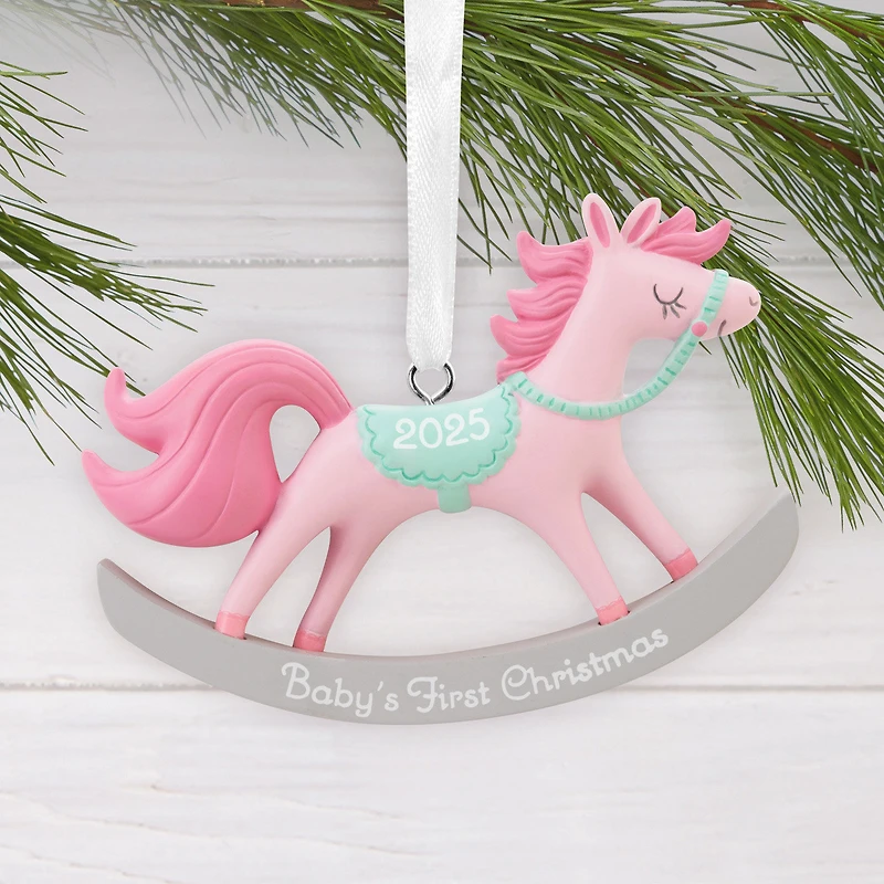Baby Girl's First Christmas Rocking Horse 2025 Hallmark Ornament for only USD 14.99 | Hallmark