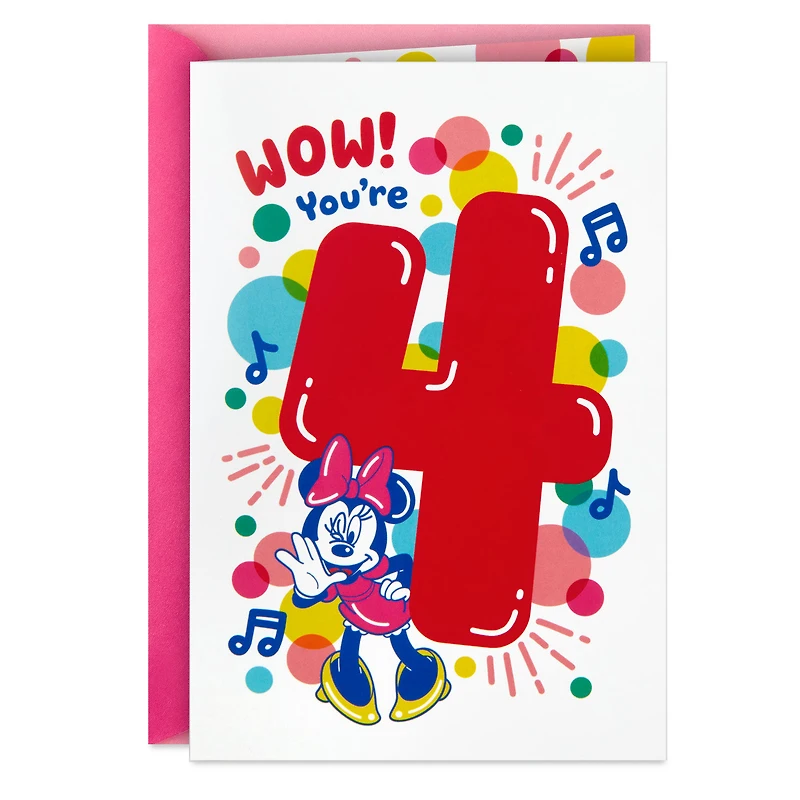 Disney Minnie Mouse Fun-tastic Musical 4th Birthday Card for only USD 5.99 | Hallmark