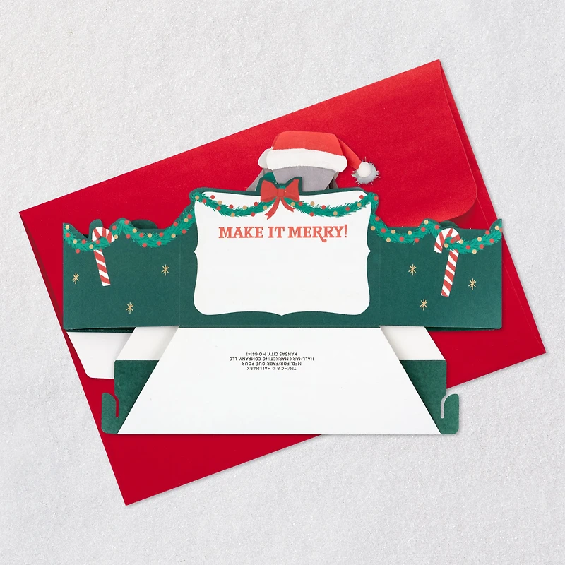 Make It Merry Santa Puppy Dog Musical 3D Pop-Up Christmas Card With Motion for only USD 11.99 | Hallmark