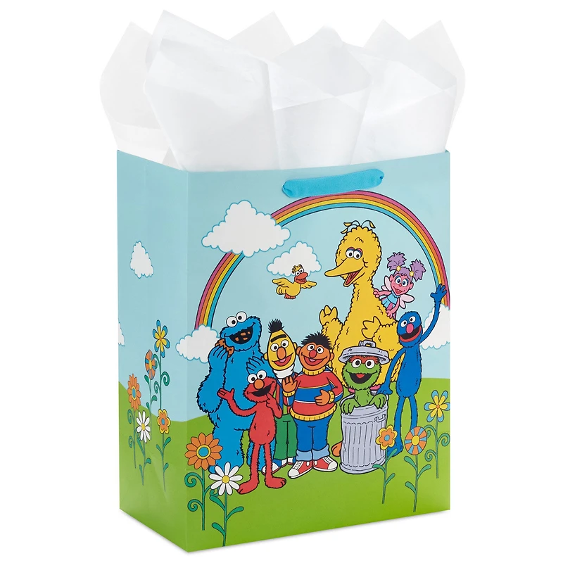 13" Sesame Street Friends Under Rainbow Large Gift Bag With Tissue Paper for only USD 6.99 | Hallmark