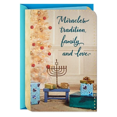 Miracles, Tradition, Family and Love Christmas Hanukkah Card for only USD 4.59 | Hallmark