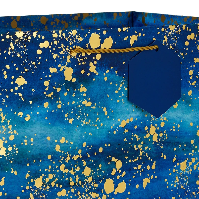 15" Gold Splatter on Navy Blue Extra-Deep Gift Bag for only USD 5.99 | Hallmark
