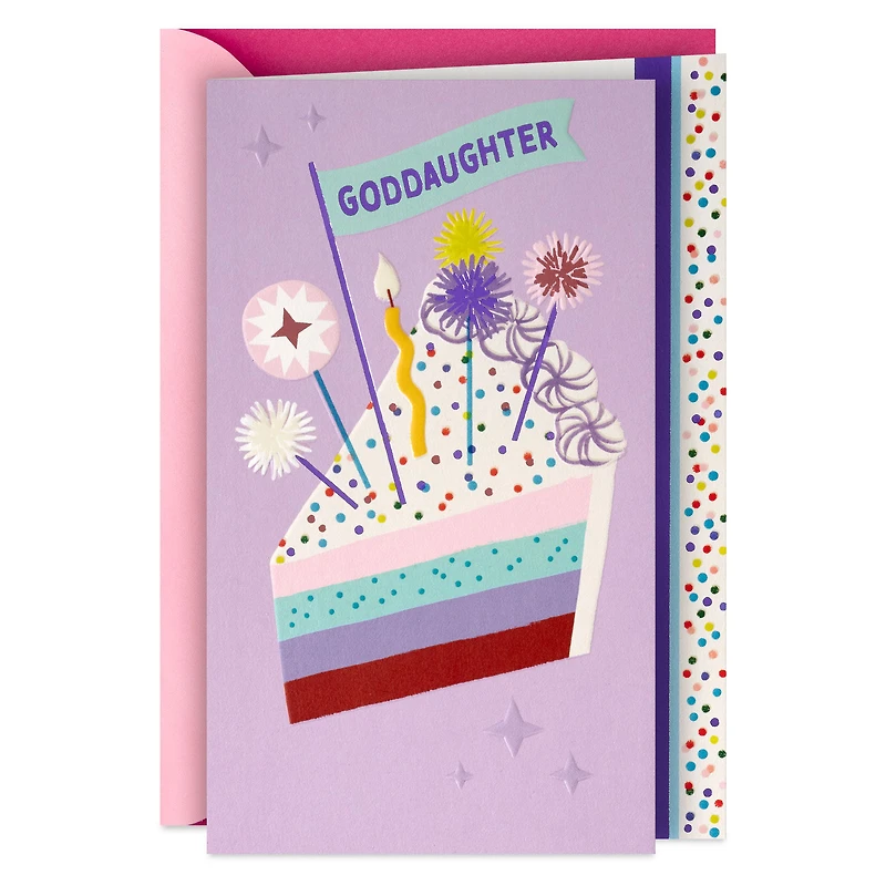 Cake With Candle and Confetti Birthday Card for Goddaughter for only USD 4.99 | Hallmark