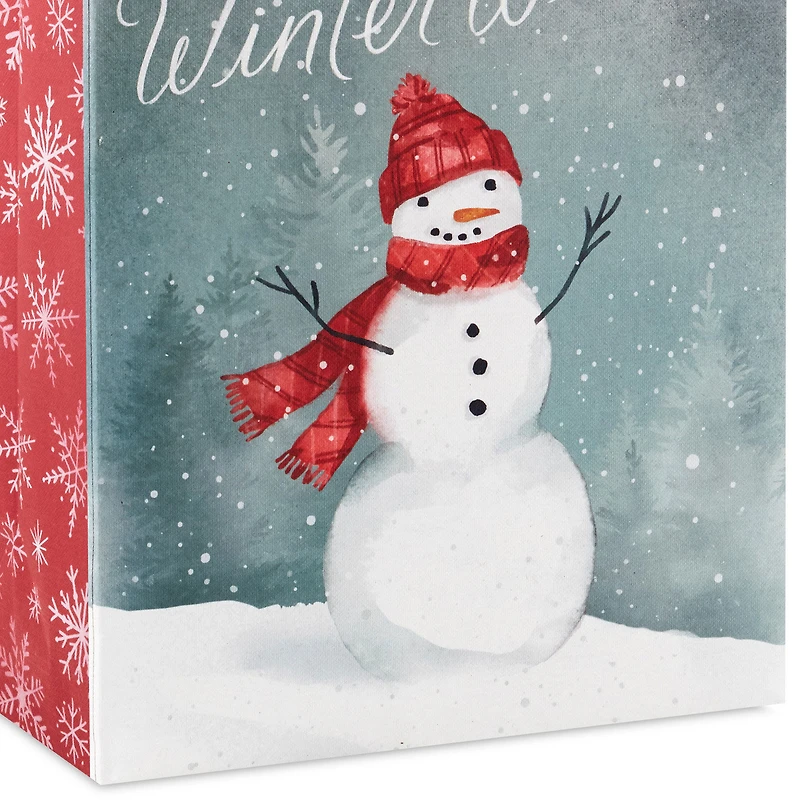 9.6" Winter Wishes Snowman on Gray Medium Holiday Gift Bag for only USD 3.49 | Hallmark
