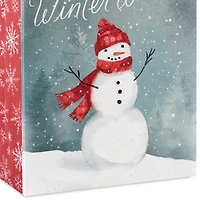 9.6" Winter Wishes Snowman on Gray Medium Holiday Gift Bag for only USD 3.49 | Hallmark