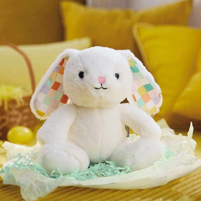 White Bunny With Patchwork Ears Easter Plush, 8" for only USD 9.99 | Hallmark