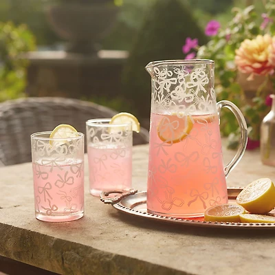 Lacey Chabert Collection Bow Illustrated Glass Pitcher, 45 oz. for only USD 24.99 | Hallmark