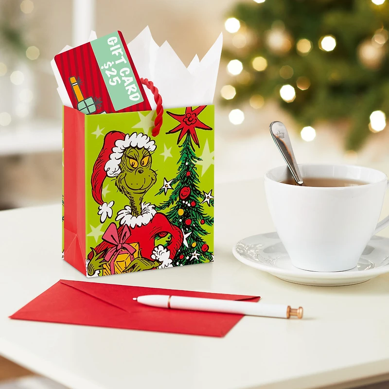 4.6" Dr. Seuss's How the Grinch Stole Christmas!™ Grinch on Green Gift Card Holder Mini Bag for only USD 2.49 | Hallmark
