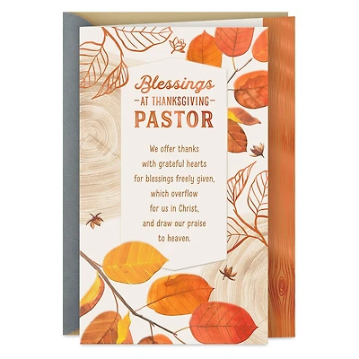 Grateful for Blessings Freely Given Thanksgiving Card for Pastor for only USD 2.99 | Hallmark