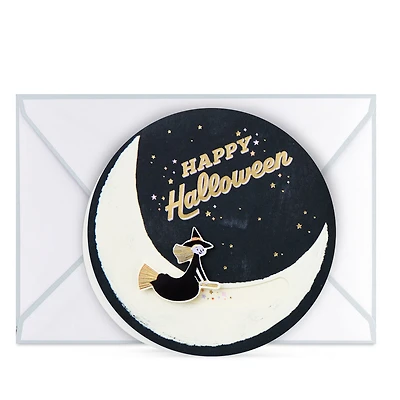Witch on Broomstick Paper Craft Halloween Card With Motion for only USD 5.99 | Hallmark