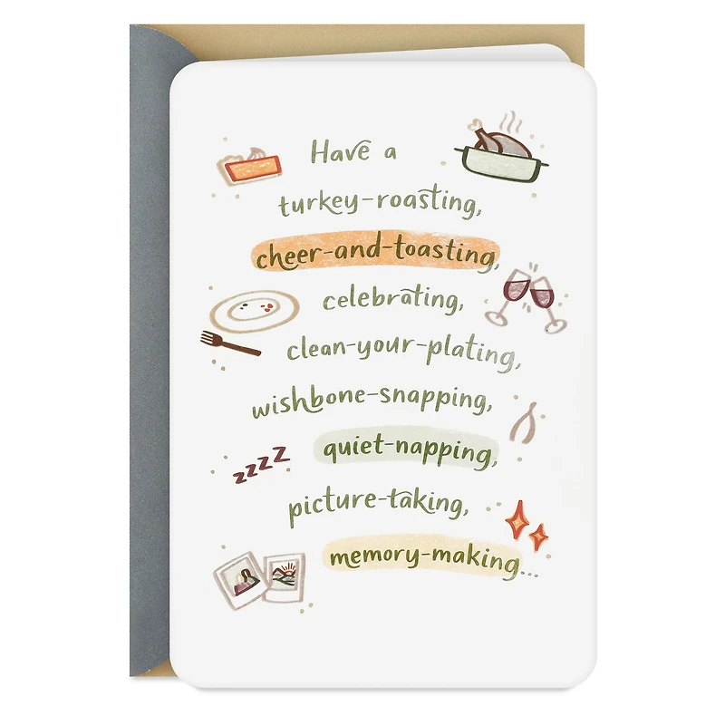 Turkey-Roasting, Cheer and Toasting Thanksgiving Card for only USD 4.99 | Hallmark
