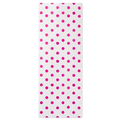 Hot Pink Polka Dots on White Tissue Paper, 6 sheets for only USD 1.99 | Hallmark