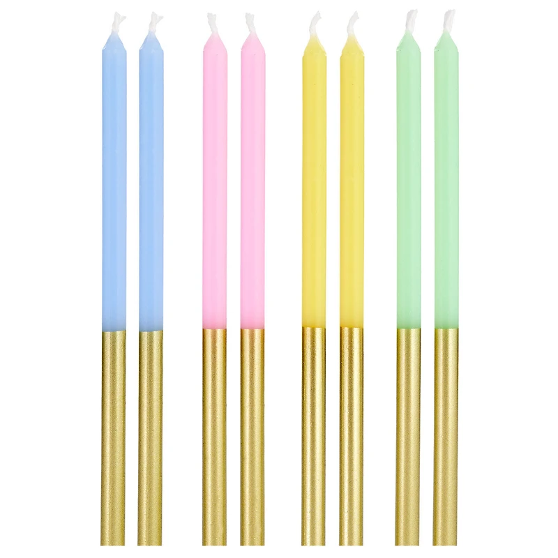 Pastel and Gold Two-Tone Tall Birthday Candles, Set of 12 for only USD 4.99 | Hallmark