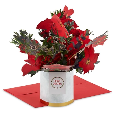Merry Christmas Poinsettia Flower Bouquet 3D Pop-Up Christmas Card for only USD 12.99 | Hallmark