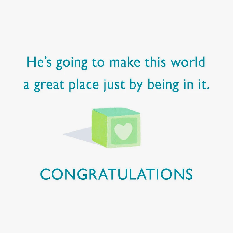 He'll Make This World a Great Place New Baby Boy Card for only USD 2.50 | Hallmark