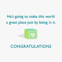 He'll Make This World a Great Place New Baby Boy Card for only USD 2.50 | Hallmark