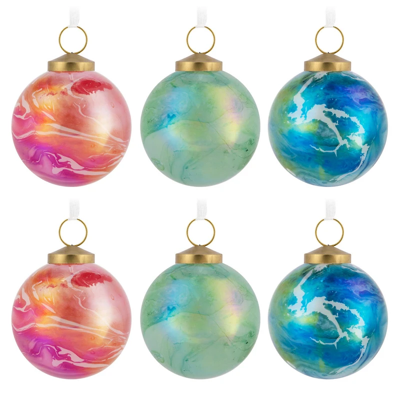 Signature Marbled Glass Hallmark Ornaments, Set of 6 for only USD 40.49 | Hallmark