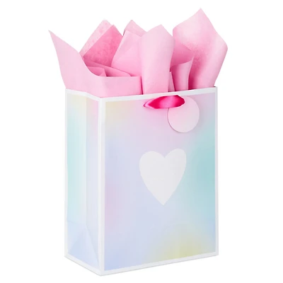 9.6" Iridescent Heart Medium Valentine's Day Gift Bag With Tissue Paper for only USD 6.99 | Hallmark