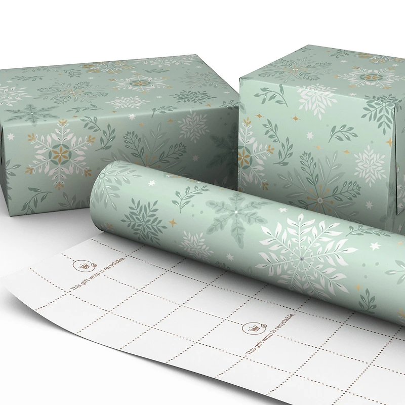 Snowflakes on Sage Wrapping Paper Roll, 22.5 sq. ft. for only USD 4.99 | Hallmark