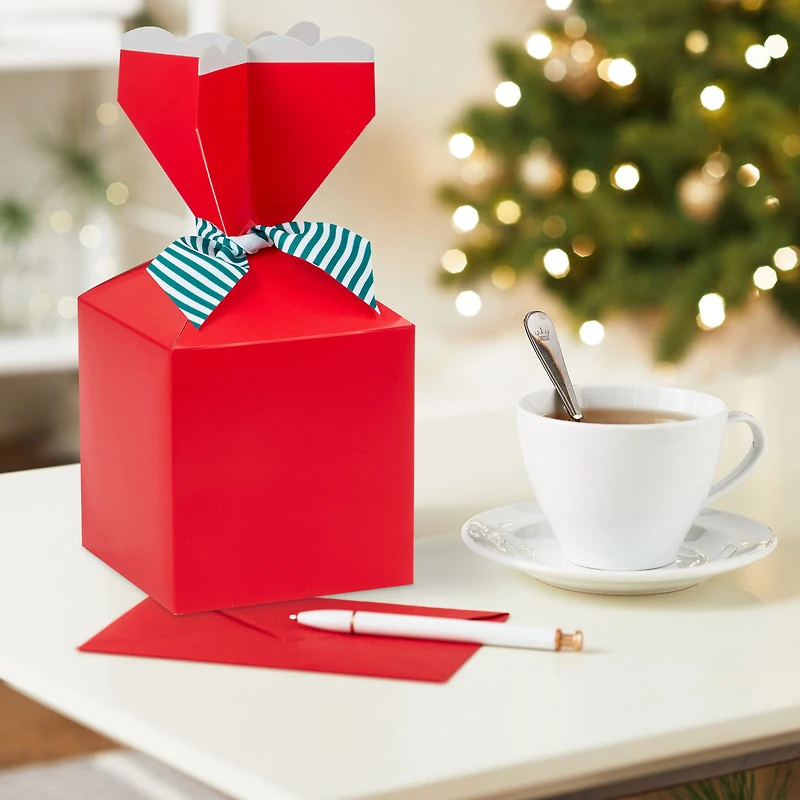 Solid Red Christmas Vertical Treat Box With Tie for only USD 3.99 | Hallmark