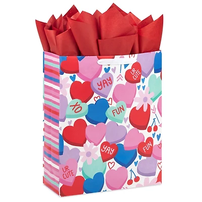 15.5" Candy Hearts Extra-Large Valentine's Day Gift Bag With Tissue Paper for only USD 8.49 | Hallmark