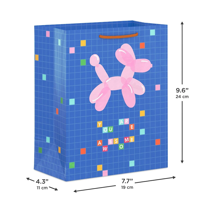 9.6" Pink Balloon Dog You Are Awesome Medium Gift Bag for only USD 3.99 | Hallmark