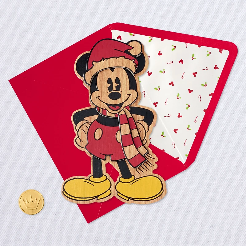 Disney Mickey Mouse Magic of the Season Wooden Christmas Card for only USD 8.99 | Hallmark