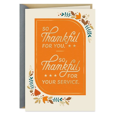 So Thankful for Your Service Thanksgiving Card for Military Service Member for only USD 3.99 | Hallmark