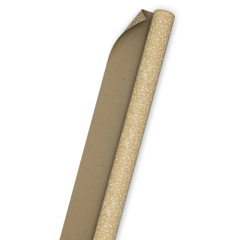 Falling Snow/Brown Flecks on Kraft Holiday Reversible Wrapping Paper Roll, 22.5 sq. ft. for only USD 4.99 | Hallmark