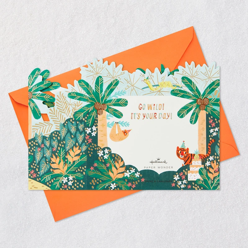 Go Wild Jungle Animals 3D Pop-Up Birthday Card for Kids for only USD 6.99 | Hallmark